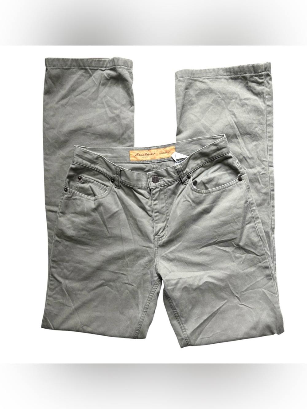 Eddie Bauer Bootcut Khaki Pant Sz 6T Classic Plain Pocket Minimalist 100% Cotton